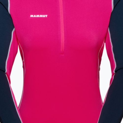 Damen-Trekking-Sweatshirt MMMUT Aenergy ML Half Zip Pull rosa und marineblau
