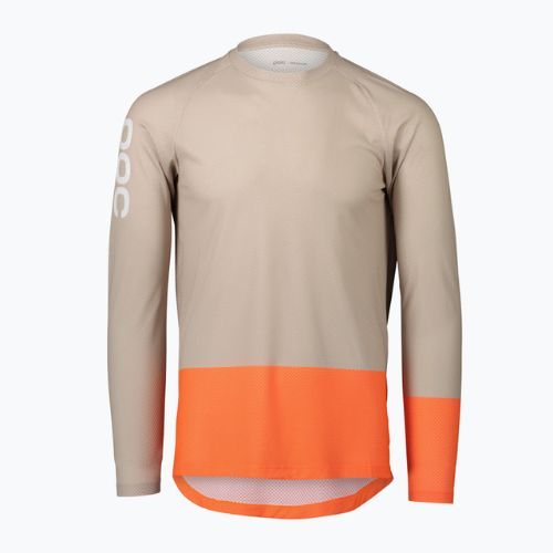Herren-Radsport-Langarmhemd POC MTB Pure light sandstone beige/zink orange