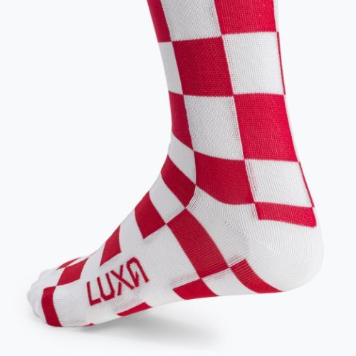LUXA Squares Fahrradsocken rot und weiß LUAMSSQRS