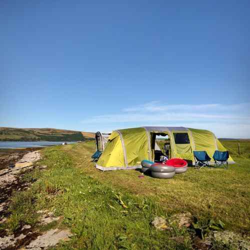 Vango aufblasbare Donut beflockt grau-rot Tourist Stuhl CHQDONUT N33TI8