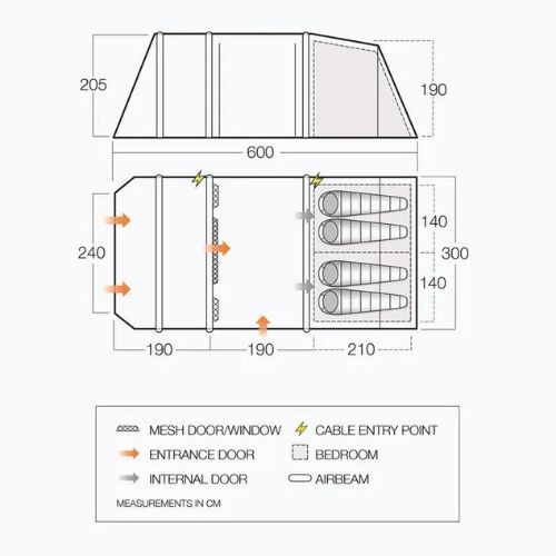 Vango Stargrove II Air 450 4-Personen Camping Zelt grün TEQSTARAIH09176