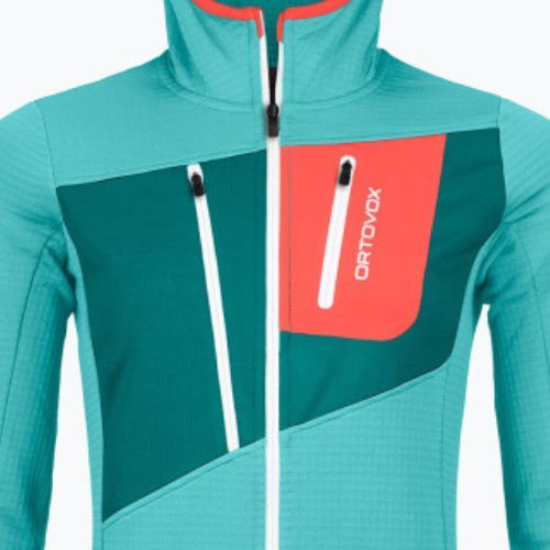 Damen Ortovox Fleece Grid Hoody Türkis 8720100036