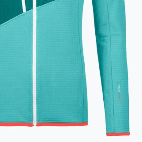 Damen Ortovox Fleece Grid Hoody Türkis 8720100036