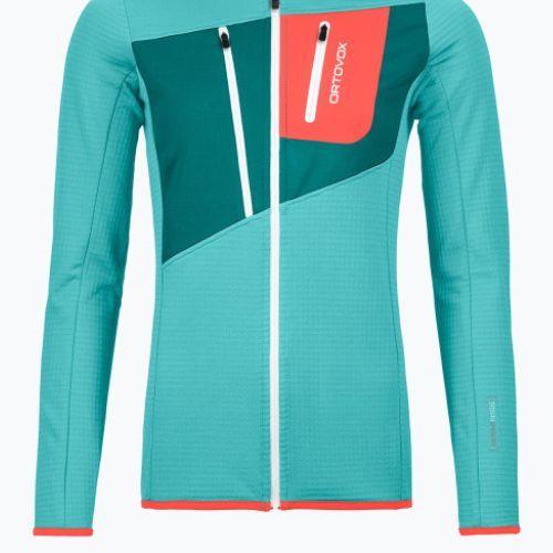 Damen Ortovox Fleece Grid Hoody Türkis 8720100036