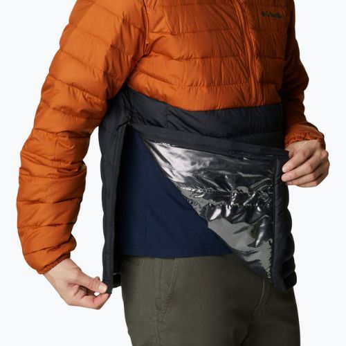 Columbia Powder Lite Anorak Herren Daunenjacke orange und schwarz