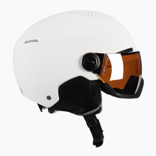 Skihelm Alpina Arber Visor Q Lite white matt