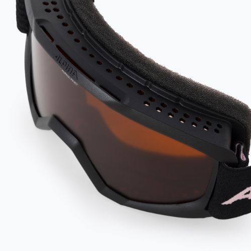 Skibrille für Kinder Alpina Piney black/rose matt/orange