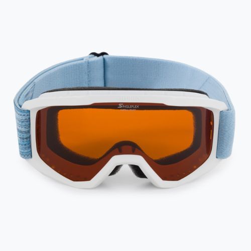 Skibrille für Kinder Alpina Piney white/skyblue matt/orange