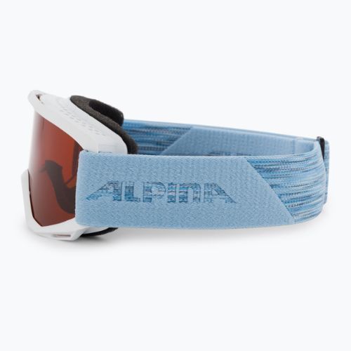 Skibrille für Kinder Alpina Piney white/skyblue matt/orange
