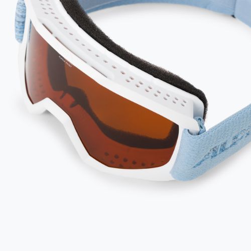 Skibrille für Kinder Alpina Piney white/skyblue matt/orange