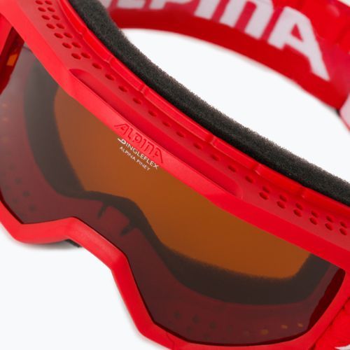 Skibrille für Kinder Alpina Piney red matt/orange
