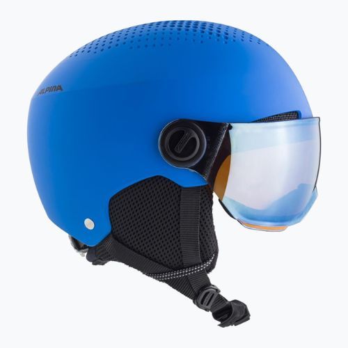 Skihelme für Kinder Alpina Zupo Visor Q-Lite blue matt