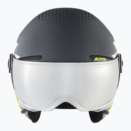 Skihelme für Kinder Alpina Zupo Visor Q-Lite charcoal/neon matt