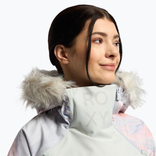 Snowboardjacke für Frauen ROXY Chloe Kim Overhead 2021 gray violet marble