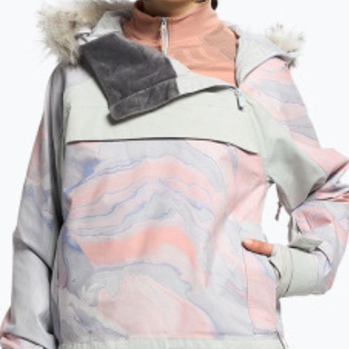 Snowboardjacke für Frauen ROXY Chloe Kim Overhead 2021 gray violet marble