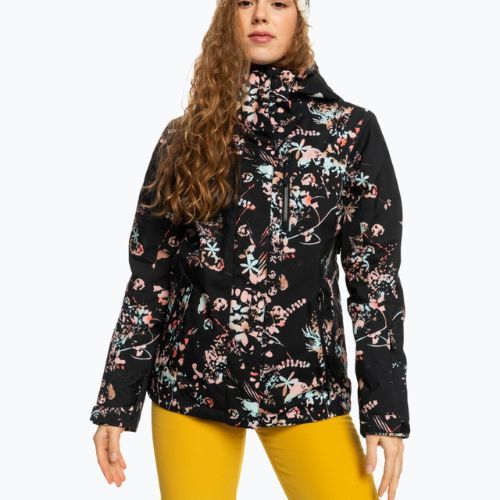 Snowboardjacke für Frauen ROXY Jetty 2021 true black tropical cyanotype