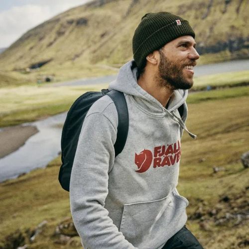 Herren Fjällräven Logo Hoodie grau F84144