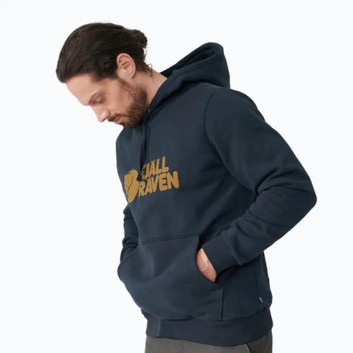 Herren Fjällräven Logo Hoodie navy blau F84144