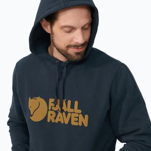 Herren Fjällräven Logo Hoodie navy blau F84144