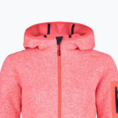 Damen Fleece-Sweatshirt CMP Red Fluo/Bianco 3H19826/7CM