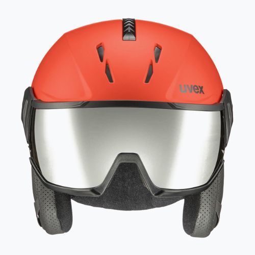 Skihelm UVEX Instinct Visor schwarz-rot 56/6/26/75
