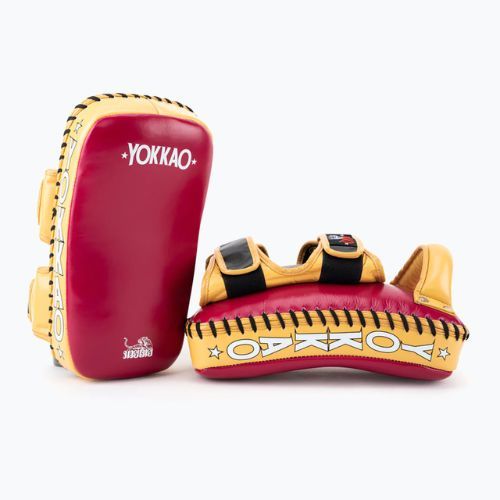 Trainingsschild YOKKAO Curved Kick Pads rot-gelb KYPCL-21