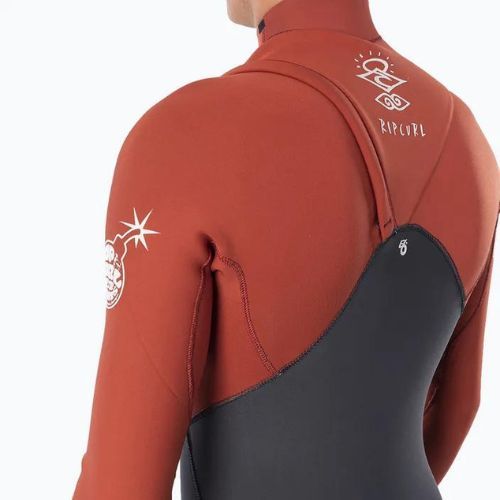 Neoprenanzug Herren Rip Curl E Bomb 2/2 mm Zip Free grau-rot WSM8YE