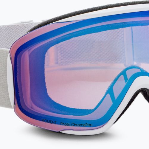 Skibrille Smith Moment white vapor/chromapop photochromic rose flash M745