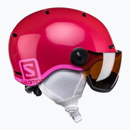 Skihelm Kinder Salomon Grom Visor S2 rosa L399162