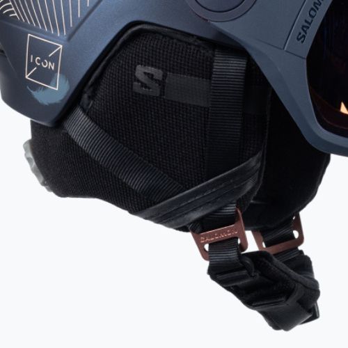 Skihelm Damen Salomon Icon LT Visor Photo Sigma S1-S3 dunkelblau L415298