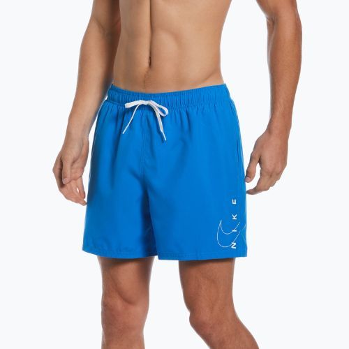 Herren Nike Swoosh Break 5" Volley Badeshorts blau NESSC601-458