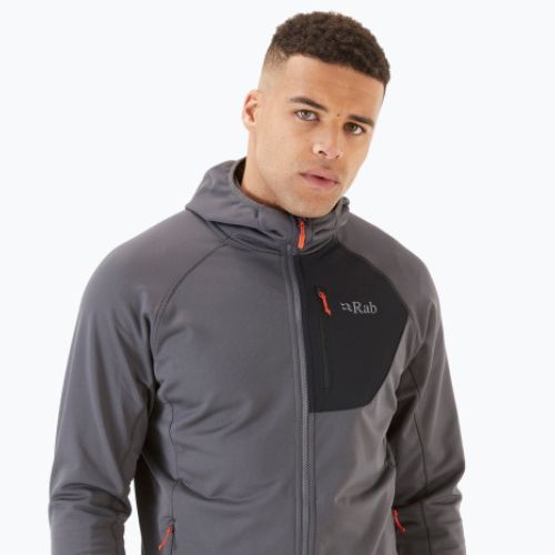 Herren Fleece-Sweatshirt Rab Superflux Hoody grau QFE-89