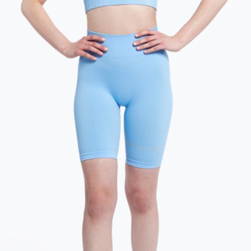 Damen Trainingsshorts Gym Glamour Bikery push up hellblau 47