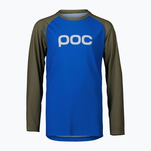 Kinder-Radsport-Langarmshirt POC Essential MTB natrium blue/epidote green