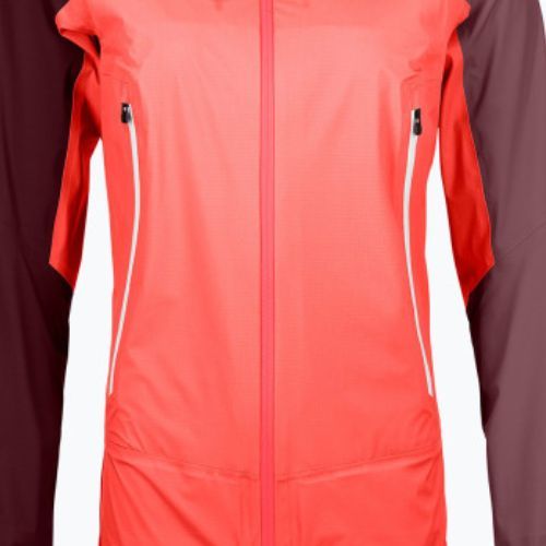 Damen ORTOVOX Westalpen 3L Hellorange und kastanienbraune Regenjacke 7021200018