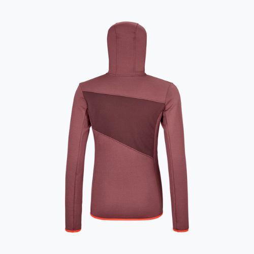 Damen-Trekking-Sweatshirt Ortovox Fleece Grid Hoody rot 87201