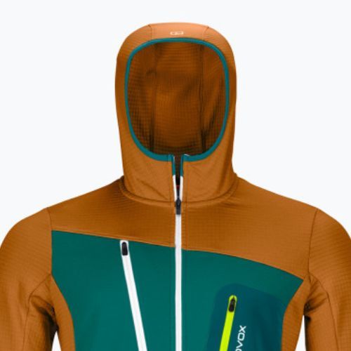 Herren-Trekking-Sweatshirt Ortovox Fleece Grid Hoody braun 87211