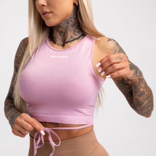 Damen-Workout-Top Gym Glamour Tied Pink 442