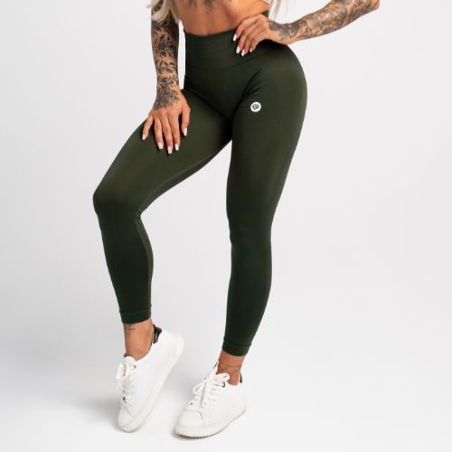 Damen Trainingsleggings Gym Glamour Flexible Khaki 430