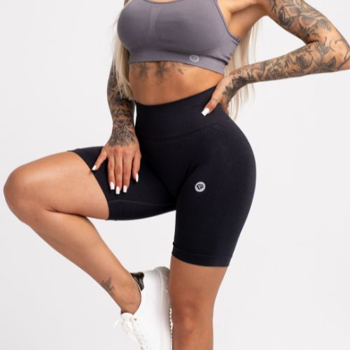 Damen-Trainingsshorts Gym Glamour Flexible Anthrazit 435
