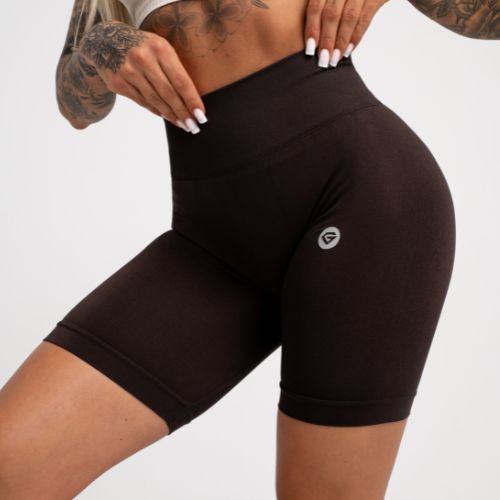Damen-Trainingsshorts Gym Glamour Flexible Brownie 434