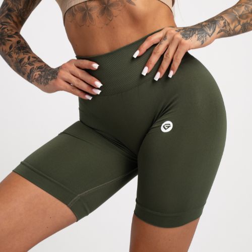 Damen-Trainingsshorts Gym Glamour Flexible Khaki 436