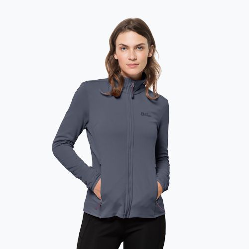 Jack Wolfskin Damen-Trekkingjacke Peak Grid Fleece grau 1710351