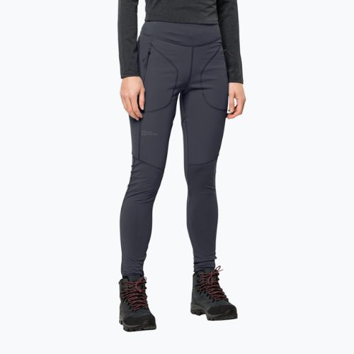 Damen-Trekking-Leggings Jack Wolfskin Salmaser Tights grau 1507781