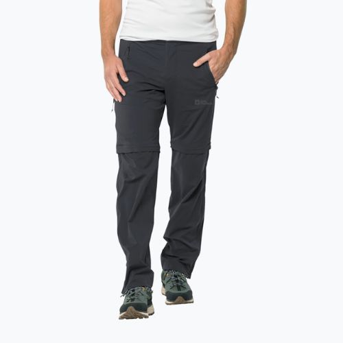 Herren Softshellhose Jack Wolfskin Glastal Zip Away grau 1508301