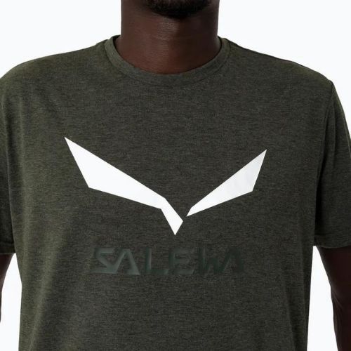 Herren Salewa Solidlogo Dry dunkelgrünes Trekkinghemd 00-0000027018