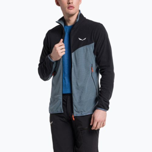 Herren Salewa Paganella PL blau-graues Fleece-Sweatshirt 00-0000027924