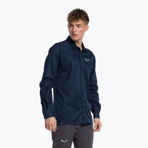 Herren Salewa Fanes Hanf-Trekkinghemd navy blau 00-0000028298