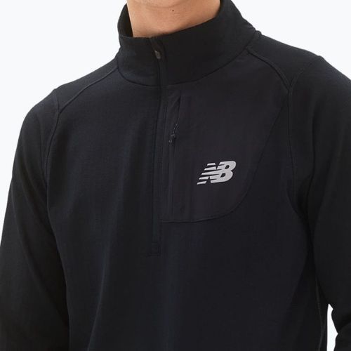 Herren Trainings-T-Shirt New Balance Top NB Heat Grid Half Zip schwarz NBMT23252BK