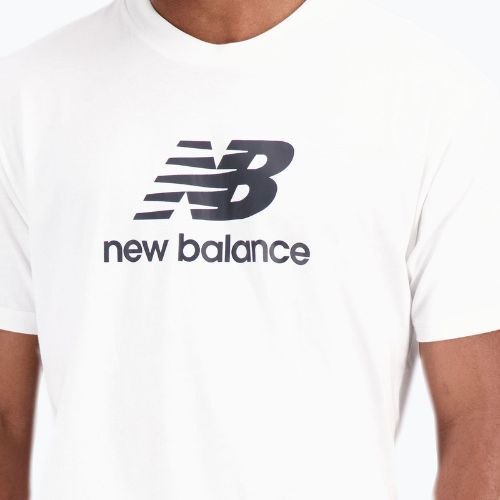 New Balance Essentials Stacked Logo Co Männer Training T-Shirt weiß NBMT31541WT